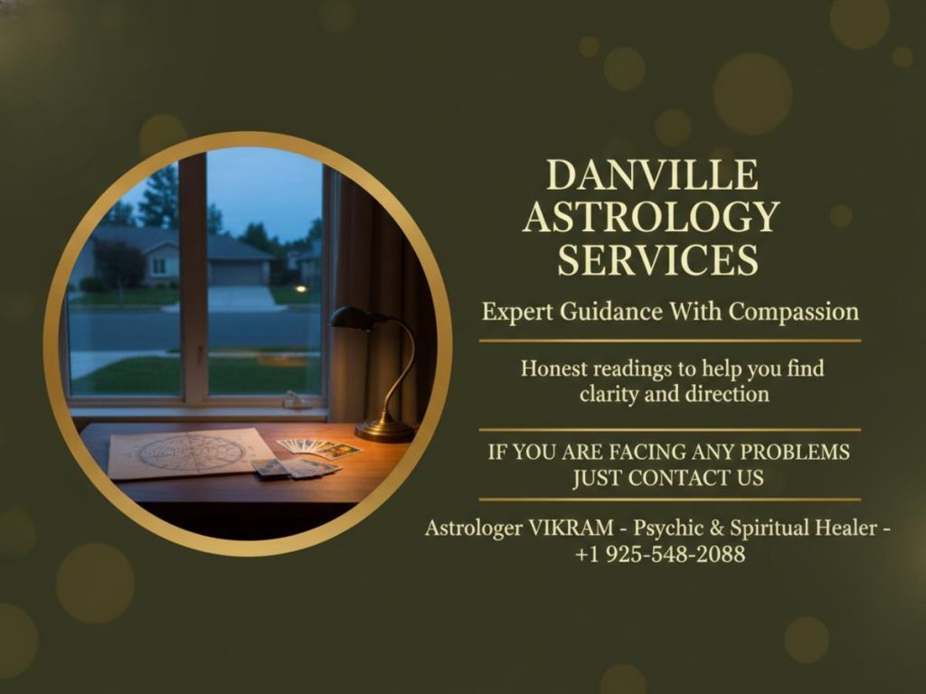 Warm reading desk with astrology chart in Danville CA room