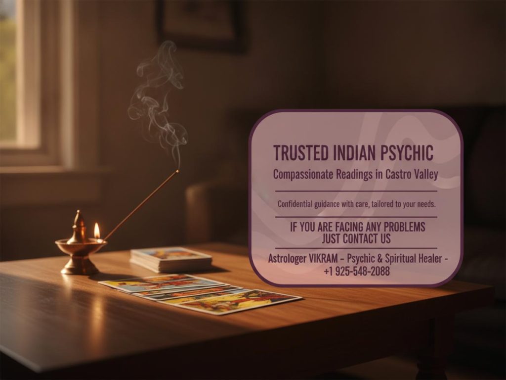 Indian psychic tarot reading session with calming atmosphere Castro Valley CA
