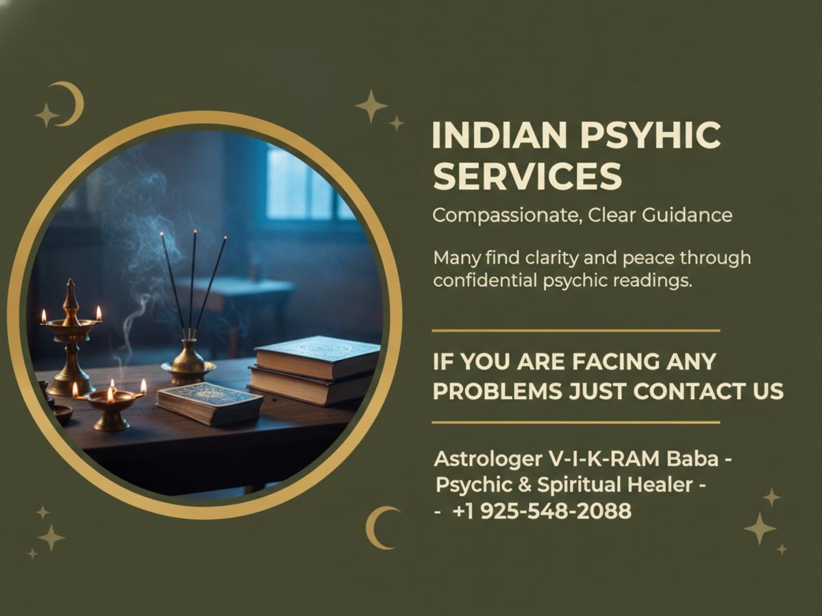 Indian psychic reading setup with spiritual tools in Dublin, CA