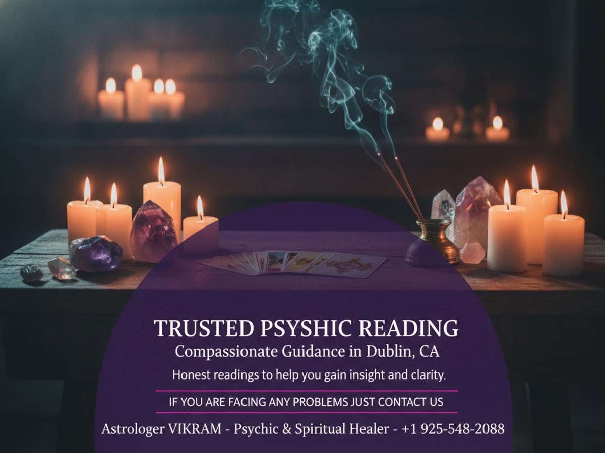 Calm spiritual room with tarot and psychic reading tools Dublin CA psychic in Bay area